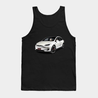 White Tesla Model X Tank Top